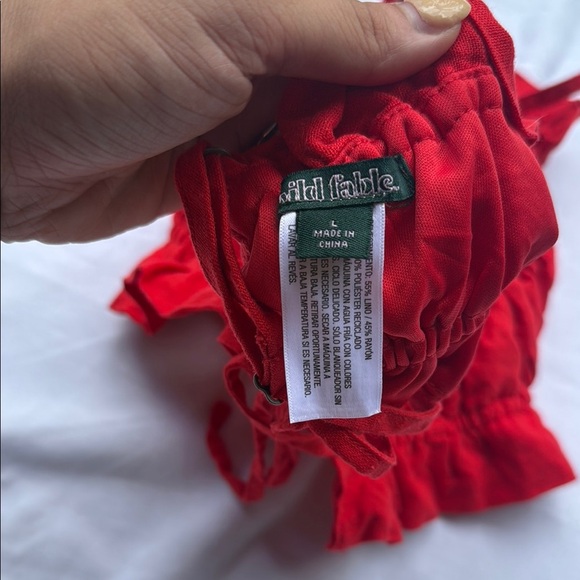 Wild Fable Red Ruffle Crop Top with Open Back - Picture 4 of 5